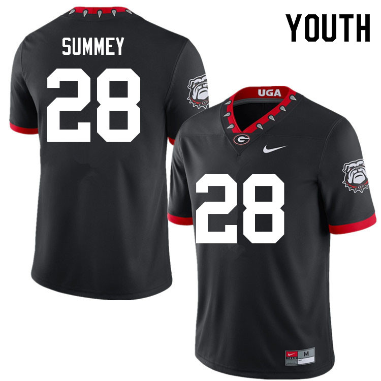 Youth #28 Anthony Summey Georgia Bulldogs College Football Jerseys Sale-100th Anniversary